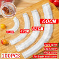 50 Pieces Disposable Food Cover Plastic Wrap Food Grade Fruit And Vegetable Plastic Bags Elastic Plastic Bags Kitchen Organizer. 