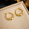 DIEYURO 316L Stainless Steel Golden Hollow Woven Circular Shape Earrings For Womens Fashion 2024 New Ear Jewelry Lady Party.