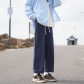 Proman-men's elastic waist pants Korean-style simple and fresh style men's solid color long pants 4 colors to choose from. 