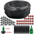5-50m DIY 4/7mm PVC Garden Watering Garden Hose Micro Irrigation Pipe Drip Watering Kits with Adjustable Drippers Punch Tool. 