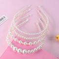 4-Piece Set of Fashionable and Simple Ultra-Fairy Pearl Headbands, Versatile Hair Accessories for Women, Suitable for Daily Casual Wear and Formal Attire.