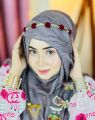 Handmade velvet flowers crown/ hair band style hijab headpiece. 