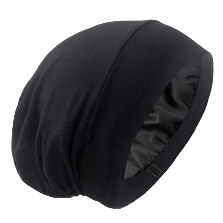 Silky%20Satin%20Lined%20Bonnet%20Sleep%20Cap%20Adjustable%20Stay%20On%20All%20Night%20Hair%20Wrap%20Cover%20Slouchy%20Beanie%20Curly%20Protection%20Silk%20Hair%20Bonnet%20-%20Image%203