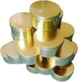 Dream Cake Tin 5.5 Inch Box Gold Round Empty Decorative Tin Box / Gift Box - Pack of 4. 