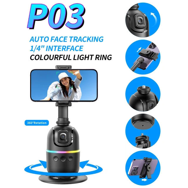 Selfieshow%20P03%20Gimbal%20Stabilizer%20360%20Rotation%20Follow%20Focus%20Auto%20Face%20Tracking%20Tripod%20Desktop%20Cell%20Phone%20Holder%20for%20Live/Photo%20-%20Image%207