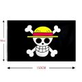 One Piece 90*150CM Polyester Pirate Monkey D.Luffy Skull Flag One Piece straw hat pirates Trumpet banner flag.