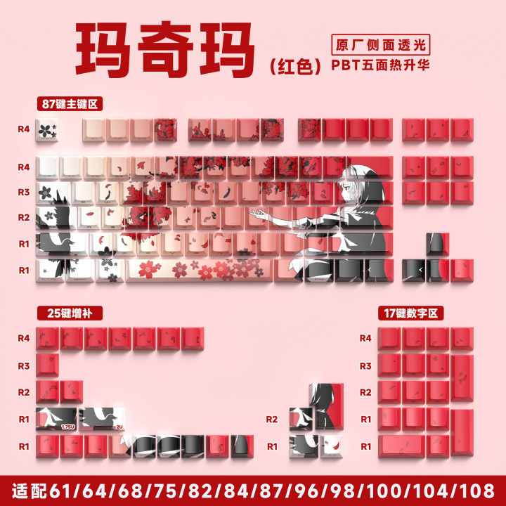 Sakura%20Macchima%20Chain%20Arc%20Girl%20Keycap%20Original%20Factory%20Height%20Side%20Engraving%20Backlit%20Pbt%20Mechanical%20Keyboard%20Caps%20-%20Image%203