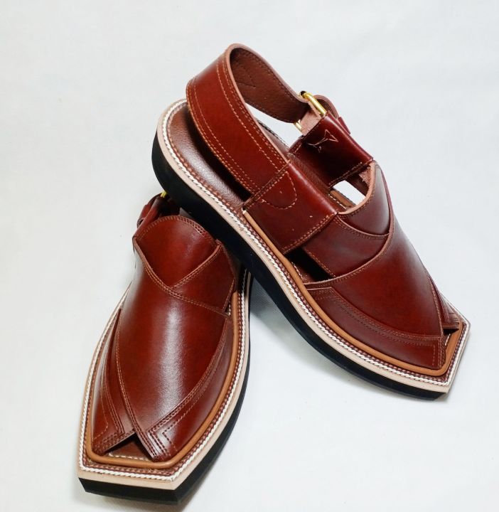 Peshawari kaptaan chappal for men.Red color 100% handmade with pure leather.peshawari Chappal.