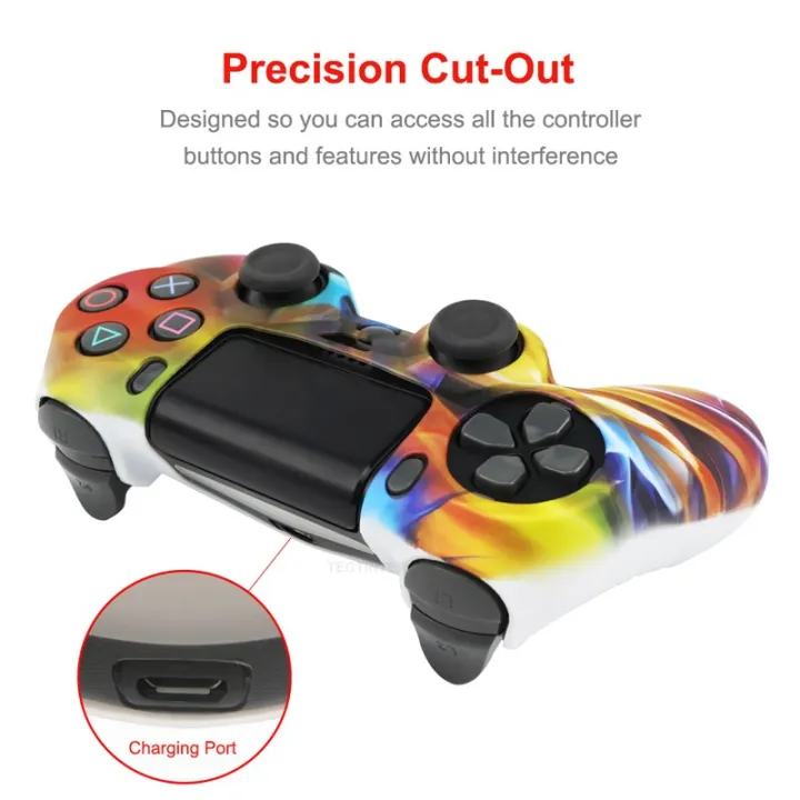 Silicone%20Case%20For%20PS4%20Controller%20Gamepad%20Cover%20Shell%20For%20Dualshock%204%20Joystick%20with%202%20Thumbsticks%20Grips%20Caps%20Accessories%20-%20Image%204