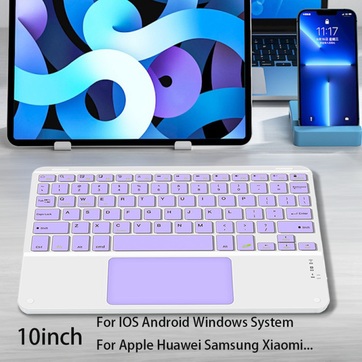Wireless Keyboard With Touchpad For Apple Xiaomi Huawei Samsung Rechargeable Tablet Devices Bluetooth For iPad Cell Phone