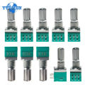 5PCS RK097NS RK097 Potentiometer B10K B5K B100K B1K B50K B20K 500K Shaft 15mm 6Pin Audio Amplifier Sealing Potentiometers Kit. 