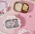 Rabbit design stainless steel lunch box for boys and girls. 