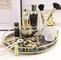 Makeup Organizer Tray, Decorative Vanity Tray, Round Cosmetic Storage for Jewelry, Makeup, Perfume, Decor and More. 