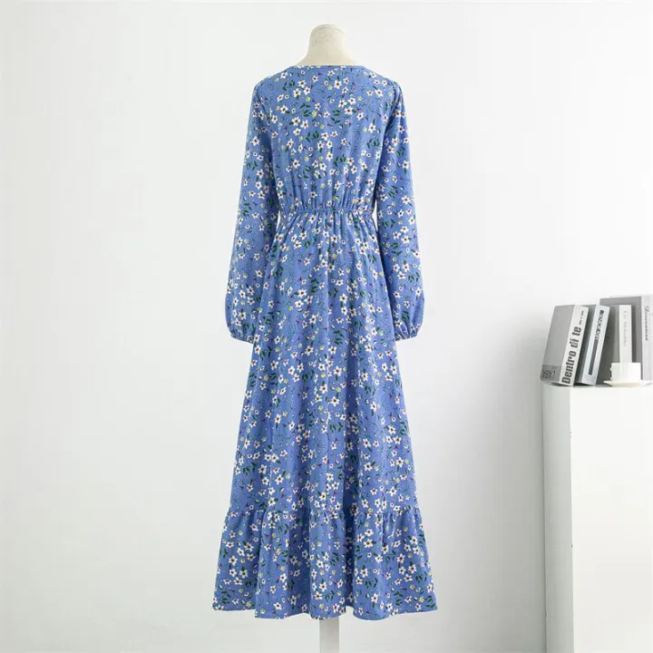 Spring%20Autumn%20Women%20Chiffon%20Dresses%20Casual%20Floral%20Printed%20Bark%20Crinkling%20Long%20Dresses%20O-neck%20Long%20Sleeve%20Loose%20Muslim%20Maxi%20Dress%20-%20Image%204