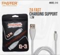 FASTER CHARGING DATA CABLE FOR IPHONE LIGHTNING ANDROID MICRO TYPE-C CABLE DATA TRANSFER CABLE FAST CHARGING 99% COPPER WIRE. 