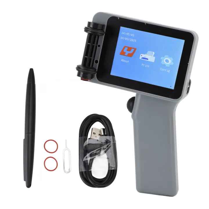 Handheld Inkjet Printer 12.7mm HD LED 4.3 Inch Touchscreen Compact ...