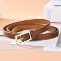 Women's Belt Minimalist Trendy Thin Belt High End Authentic Casual Versatile Needle Button Belt with Skirts Jeans Lady Belts New. 