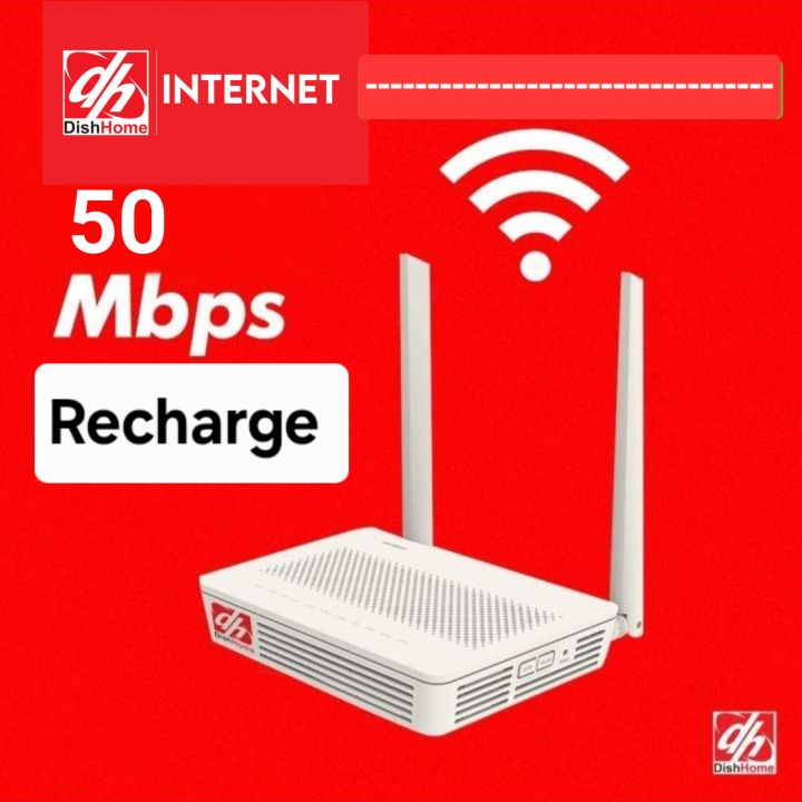 Dishhome Fibernet 50 Mbps Wifi Net Renew - 3 Months Internet Recharge