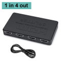 1 in 4 out 4K HDMI-compatible Splitter 1x4 Video Splitter HDTV Splitter Audio Sync For TV Box HDTV DVD PS3 Xbox Laptop Monitor. 