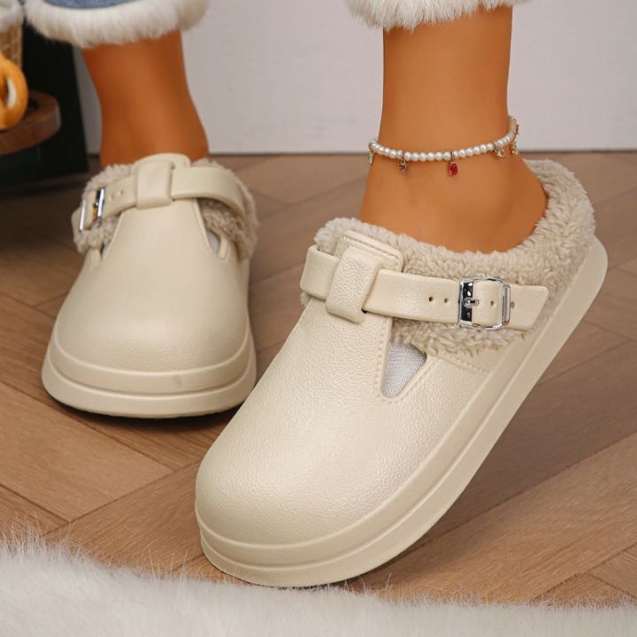 Waterproof%20Eva%20Furry%20Mules%20Slippers%20Women%202025%20Winter%20Metal%20Buckle%20Warm%20Plush%20Slippers%20Soft%20Thick%20Bottom%20Non%20Slip%20Indoor%20Slides%20-%20Image%202
