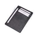Black color small size leather business card credit card debit card holder mini wallet. 