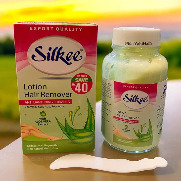 Silkee Hair Remover Anti Darkening Formula With Aloe Vera Extract Lotion Jar (120gm)