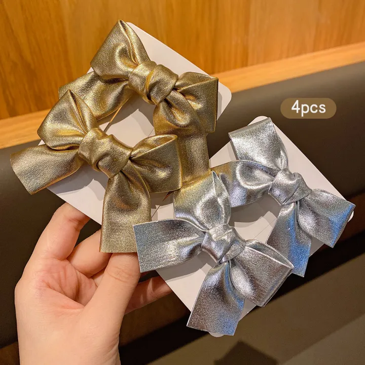4%20gold%20and%20silver%20bow%20hair%20clips,%20Korean%20style%20hair%20accessories%20suitable%20for%20daily%20use%20-%20Image%203