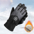 Warm gloves for men, motorcycle, electric bike riding, thickened velvet, windproof and cold proof skiing. 