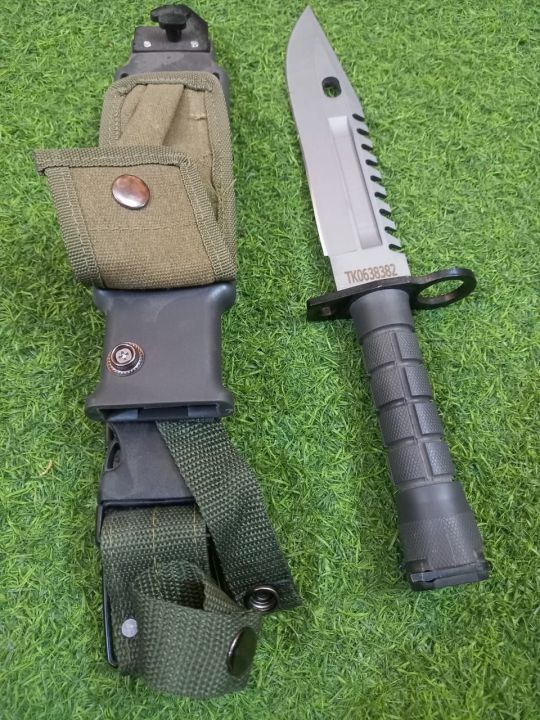 SZCO Supplies 13" M-9 Bayonet Military Style Tactical Saw Back Knife, Green/Black