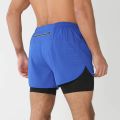 New Men's Running Double-Layer Shorts Quick-Drying Fitness 2-in-1 Shorts Men's Sports Workout Training Bodybuilding Shorts Male.