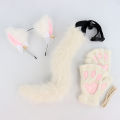 Halloween Cats Costume Set for Girl Cosplay, Halloween Cats Costume Accessories with Headband, Tail, Gloves 3Pcs.