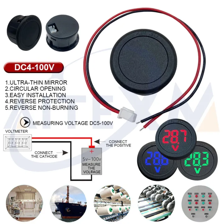 DC5-100V%20Digital%20Voltmeter%20LED%20Digital%20Display%20Circular%20Voltmeter%20Car%20Voltage%20Current%20Meter%20Volt%20Detector%20Tester%20Monitor%20Panel%20-%20Image%206