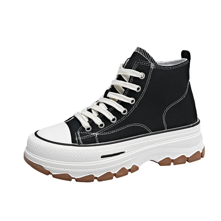 2024%20New%20Women%20High%20Top%20Sneakers%20Lace-Up%20Casual%20Plarform%20Height%20Canvas%20Non-slip%20Wear%20Resistant%20Spring%20Female%20Vulcanize%20Shoes%20-%20Image%205