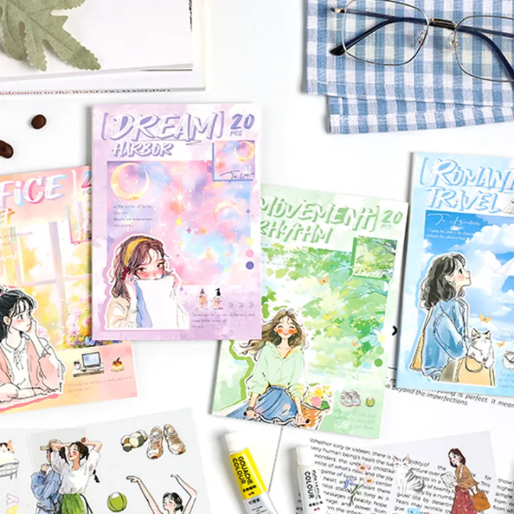Mr.%20Paper%2020Pcs/bag%20Character%20Scenic%20Sticker%20Book%20Cute%20Stationery%20Stickers%20Handbook%20Material%20Stickers%20DIY%20Creative%20Decoration%20-%20Image%204