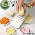 5 in 1 Vegetable Cutter and Slicer. Multifunctional Vegetable Cutter Changeable Blades. High Quality Stainless Steel Vegetable Grater. Vegetable Fruit cutter. Manual Vegetable Chopper. Vegetable Slice Grater Chopper Salad Cutter. Kitchen Gadget. 