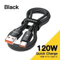 Essager 120W USB Type C Cable Super Fast Charge 67W Cable Quick Charge 6A For  12Pro Redmi K50 Note 11Pro Black Shark5 Pro. 