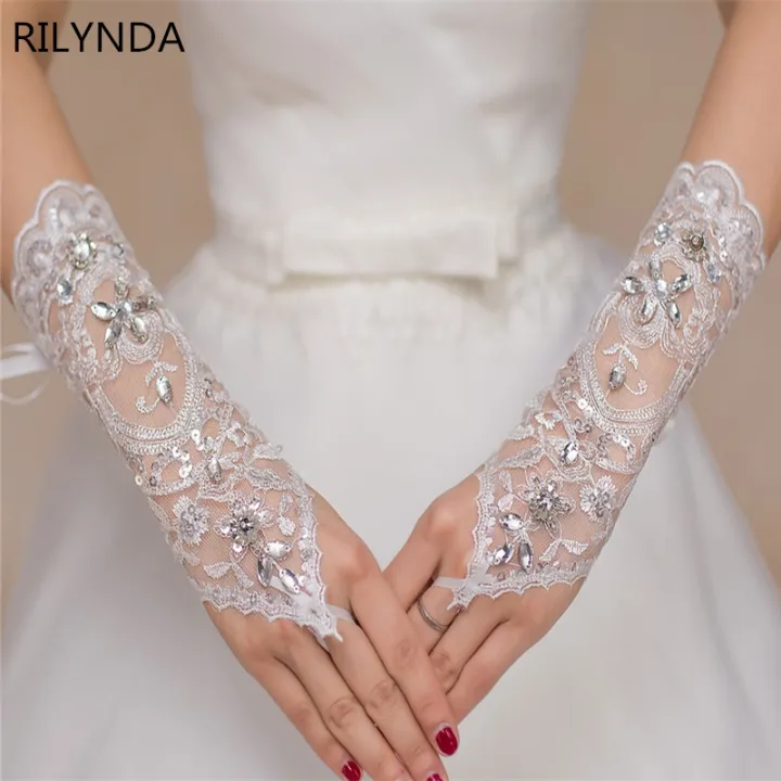 Wedding%20Bride%20Gloves%20Black%20Covers%20Arms%20White%20Long%20Satin%20Elegant%20Women%20Evening%20Party%20Finger%20Mitten%20Gants%20Mariage%20-%20Image%206