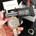CONTENA Brand Women's Watch Luxury Crystal Gold White Quartz Wristwatch for Women Fashion Elegant Female Clock Relogio Feminino. 