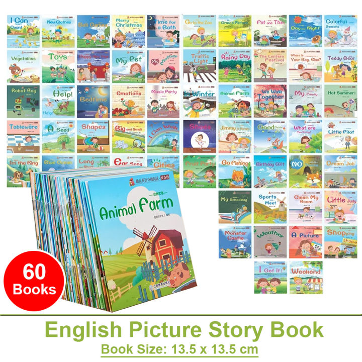 Kids 60 Pocket Books Set English Words Learning Book Enlightenment of ...