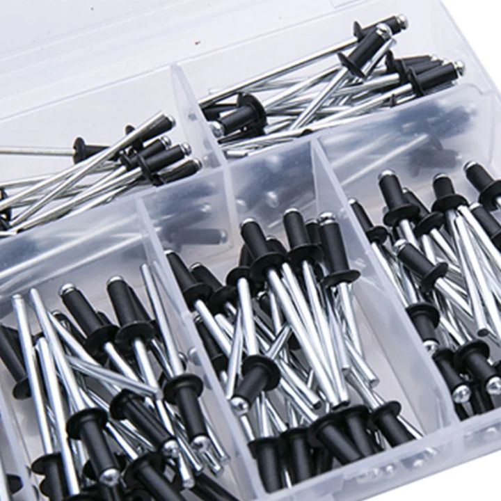 120PCS Black Aluminum Core Pull Rivets M2.4 M3.2 M4 Sizes for ...