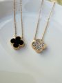 Van Cleef Pendant with 2 faces premium quality gold chain one side black and other side white fine pendant. 