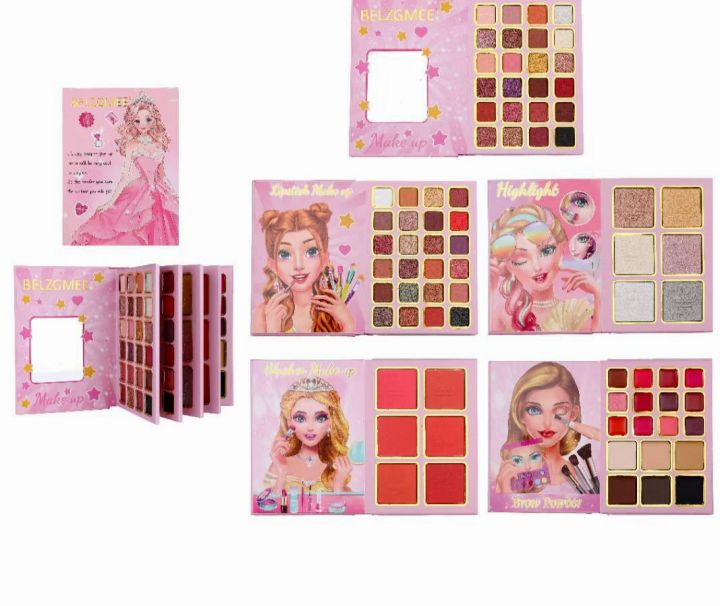 All In One book Makeup Pallete Glitter,Shimmer,Matte,  multicolor For Women