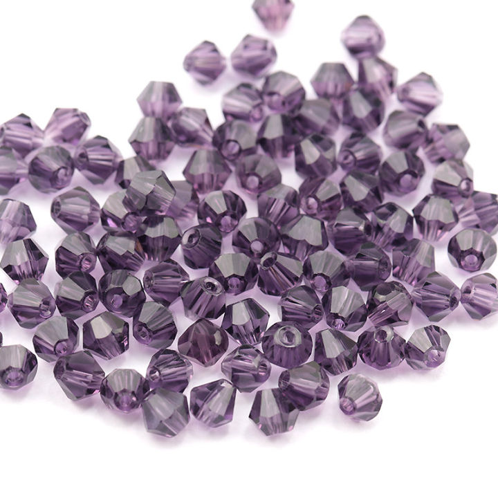 100pcs 4mm Shiny Bicone beads Crystal Beads charms 5238 Loose Spacer Beads Glass jewelry beads for DIY Jewelry Making 36 colors