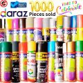 Acrylic Spray Paint (1 bottle only ), Mat Black & Black . For wood, metal, ceramic , plastic, glass, paper, Touchups on cars and bikes, arts and crafts, carboard. Available in dolphin, Win plus, mubah, colorexe, lotus and other brands. 