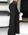 High Waist Hollow Out Pant Women Spring Summer Solid Retro Boot Cut Pants Korean Baggy Y2K Trousers Female Casual Outfit Clothes. 
