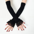 Women Long Elastic Arm Sleeve Fingerless Driving Gloves  Lace Arm Cover Sun Protection Wrist Sleeve Comfort Soft Mittens. 