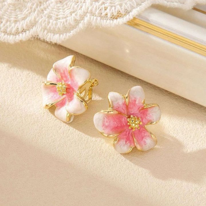 Fashion%20Jewelry%20Sweet%20Design%20Spring/Summer%20Blue%20Pink%20Enamel%20Flower%20High%20End%20Earrings%20Party%20Gifts%20for%20Women%20-%20Image%205