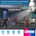 Panoramic bulb camera wireless E27 bulb camera projection 360 degree rotation high-definition night vision full-color. 