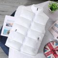 White Vest Jacket Men Slim Fit Stand Collar Sleeveless Puffer Jackets Spring Autumn Casual Waistcoat Men Warm Coat 2023 Trends.
