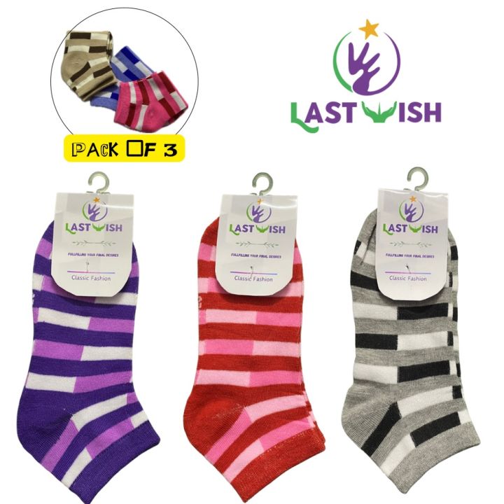Last Wish 3 Pairs Cotton Ankle Socks For Girls Cotton Ankle Socks For